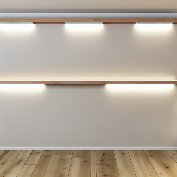 floating shelves with led lights